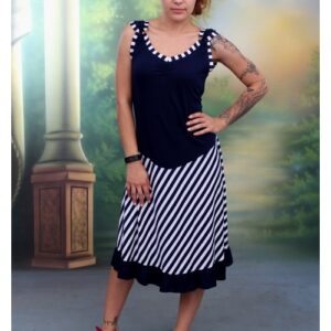 White black dress with strap