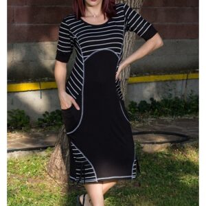 Black and white viscose dress